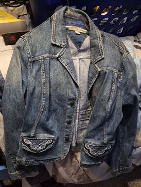 Tommy Hilfiger Blue Denim Jacket with Embroidered Pocket Flaps